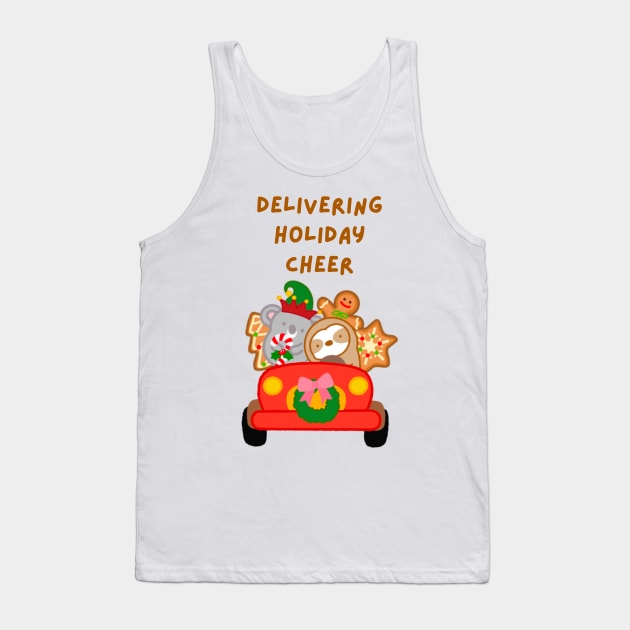 Delivering Holiday Cheer Christmas Car Tank Top by theslothinme